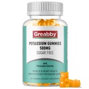 Kalium-Gummi-Gummi, Kaliumchlorid für Erwachsene, 60 Portionen, Zuckerfreie Kalium-Ergänzung, Muskel-Relief & Herz-Gesundheit für Frauen Männer, Elektrolyt Balance, effiziente Kaliumversorgung