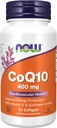 NOW Foods kiegészítők, CoQ10 400 mg, Gyógyszerészeti osztály, All- Trans Form által termelt Fermentáció, 30 Softgels