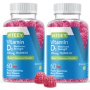 VITEEY D3-vitamin Gumik Felnőttek és tizenévesek számára - 10 000 NE, 250µg, Maximális hatáserősség - Közös & Izom-egészség, Immun Boost - Rágógumi Rágógumi Rágógumi - Vegetáriánus, Zselatin mentes - Ízesített Berry Flavored