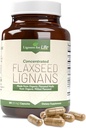 Lignas For Life Flaxseed Lignas for Dogs & People + SDG - Omega 3 Fatty acids, High Fiber Antioxidants - Javítani Shiny Coat, Digestive & Heart Health for Dogs, 15 mg, 180 Flaxseed Capsules, 1 Pack