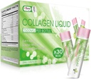 Flüssiges Kollagen für Frauen, 2500mg Beauty Collagen Drink mit Marine Collagen Peptide Glutathione Anti-Aging, Retain Moisture, Vitamin C & Biotin für Hautrevitalisierung(Pack mit 30)-Lemon Flavor