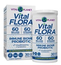 Vital Planet - Vital Flora Immun Support Probiotic, 60 milliárd CFU, 60 Diverse Strains, 7 Organic Gomba Supplement Keverék Prebiotikumokkal, Tartály stabil emészthető egészség probiotikumok 30 kapszula