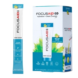 FOCUSAID GO Nootropics Energy Blend, Zero Sugar, Alpha- GPC, GABA, B- Complex, Yerba Mate, Green Tea, Keto Friendly, 100 mg természetes koffein (14-es csomag)