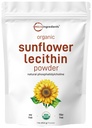 Mikro összetevők Organic Sunflower Lecitin Powder, 1 Pound, Sustainable Farmed, Cold Pressed, Rich in Foszfatidil Kolin és fehérje, Making Liposomal C-vitamin, Szoptatási kiegészítés, Non-GMO