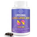 Liposzómás Alpha Lipoic Acid 1500mg- acetil- L- karnitin 900mg & Ubikinol 100mg & E-vitamin 15mg dodekánsav Antioxidánsok hozzáadása glükózmetabolizmus Nerve Energy Cardiovascularis, 60 Softgels
