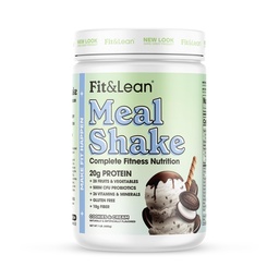 Fit & Lean Meal Shake, Fat Burning Meal Pótlás, Étkezés Protein, Fiber, probiotikumok és szerves gyümölcsök és zöldségek, Sütik és krém, 1lb, 10 szerváció konténerenként
