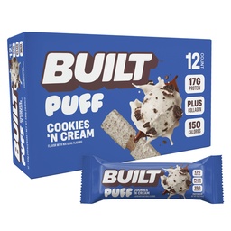 Épített bár, Puff Protein Bárok, Sütik N Cream Puff, 17g Protein Snack, On- The- Bars, Csak 140 kalória, 7g Sugar, Collagen, Nem Gluten Free, 12 gróf