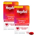 MegaRed Ultra koncentrátum 750mg Omega3 Krill zsírsav kiegészítés EPA / DHA, antioxidáns Astaxantin, nincs halolaj utóíz támogató szív egészség, 80 Count Softgels (2 csomag)
