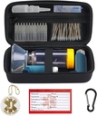 Youknow Travel Carrying Case for Asthma Inhaler, Inhaler Spacer for up and Children, Mask, Inhaler Holder with Asthma Reaging Label and Medical Card, with Carabiner (Case Only) (Black)