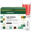 Cureveda Curveda Grow Plant Based Biotin 10000 Mcg Powder Supplement für Unisex, Vorteile Gesunde Kopfhaut und Haarwachstum, kein Hinzugefügt Zucker, Natürliche Granatapfel Aroma 150 g (Pack von 1) Grow-1