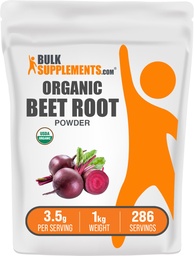 BulkSupplements.com Organic Beet Root Powder - Superfood Supplement - Vegan & Gluten Free, 3.5g per Serving, 1kg (5 kg-os csomag) (11 £)