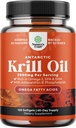 Antarktisz Krill olaj 2000mg Softgels Per Serving - Omega 3 Krill olaj kiegészítés EPA DHA & Astaxantin - 3. fél Lab tesztelt No Gluten GMO vagy Halas utóíz - 2 hónap