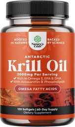 Antarktisz Krill olaj 2000mg Softgels Per Serving - Omega 3 Krill olaj kiegészítés EPA DHA & Astaxantin - 3. fél Lab tesztelt No Gluten GMO vagy Halas utóíz - 2 hónap