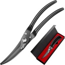 Konyha olló nehéz feladat, Prémium Konyha olló Rozsdamentes acél, 8.8 "Baromfi olló Ultra Sharp Csont csirke hús, élelmiszer olló Anti- Slip Handle, Fekete Titánlemez, Tavaszi töltött