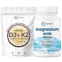 Mikro összetevők D3-vitamin 10,000iu + K2 200mcg Kókuszolaj Softgels & Magnézium-oxid 400mg Bundle Pack