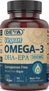 Deva Vegan Omega3 DHA- EPA 300MG - No Carrageenan, Non-Fish Oil derived from Algae, Non-GMO, 90 Gelatin- Free Softgels