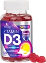 D3-vitamin gumi 5000 NE (125 µg) - Diétás vitaminok D kiegészítés nők és férfiak - csont, fogak, izom és immunrendszeri egészségügyi támogatás, magas potencia VIT D3 Természet Non-GMO & Gluten Free - 120 Gumies