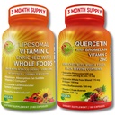 Quercetin Bromelainnal, C-vitaminnal és cinkkel + C-vitamin 1500mg liposzómás - Immunszuppresszív köteg Organic Acerola Cherry, Camu Camu & Citrus Bioflavanoids - Vegan, Non-GMO, Clean Wellness Support