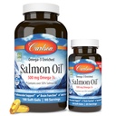 Carlson - Norvég lazacolaj, 500 mg Omega-3, Norvég lazacolaj kiegészítés, Wild Caught Omega 3 Salmon Oil kapszula, Fenntarthatóan Sourced, Brain, Heart & Joint Health, 180 + 50 Softgels