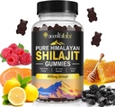 Shilajit Gumies, Pure Himaláján Shilajit Gumies 100% Shilajit, Shilajit Organic Gumies Gazdag Fulvic Acid 85 + Trace Minerals Alkalmas a férfiak és nők, Non-GMO - 60 gumi