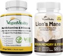 Vegan Vitality Lion 's Mane x General Health Combo Bundle - 6 hónap Oroszlánsörény és multivitaminok