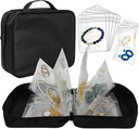 Travel Ékszer Szervező Case Átlátszó Ékszer Tároló Könyv Binder Bag Fülek, Gyűrűk, Nyaklánc, Karkötő (All-Black)