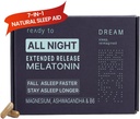 Dream Natural Sleep Aid felnőtteknek - Alváskiegészítés Melatonin, Magnézium, Ashwagandha, B6 & Kamilla - Non-Habit Forming Alvási Vitaminok - 60 kapszula 11 / 30 / 25