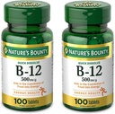Természet Bounty-vitamin B12, Támogatja az energia anyagcsere és az idegrendszer egészség, 500µg, tabletta, 100 Ct (2-es csomag)