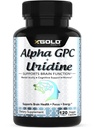 Alpha Gpc + Uridine 900mg - Erőteljes Nootropic for Boost Focus, Memory, Energy, Mood & Cognitive Performance - 120 Vegetáriánus kapszula