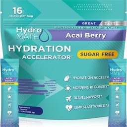 Elektrolyt-Pulver Sugar-Free Hydration Packets Acai Berry HydroMATE 16 Sticks