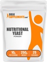 BulkSupplements.com Nutritional Yeast Powder - Superfood Supplement, with Essential B Vitamins, Nutritional Yeast Supplements - Vegan & Gluten Free, 10g per Serving, 250g (8.8 oz) (1x csomag)