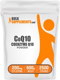 BulkSupplements.com Q10 Powder Coenzim - Q10 200 mg kiegészítés, tápanyag-kiegészítés - glutén mentes, 200mg per szerving, 500g (1,1 kg) (1x csomag)