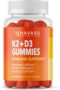 HAVASU NUTRITION D3 K2 gumi, málna, 60ct