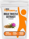 BulkSupplements.com Milk Thistle Extract Powder - Herbal Supplement, Milk Thistle Supplement - Gluten Free, 250mg per Serving, 250g (8.8 oz) (1x csomag)