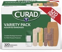 CURAD válogatott kötszerek Tömeges variety Pack 320 Count 5 Styles Beleértve a vízálló, Sheer, Műanyag, Nehéz Duty & Flex- Fabric elsősegély Kit Essentials Scrapes, Cuts & Burns