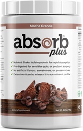Izolát fehérje - Diétakiegészítés a jobb gut egészség, extra tápanyag-támogatás, Non-GMO, gluténmentes, tejmentes, kazeinmentes (2,2 Lb, Mocha Grande)