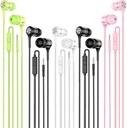 Vezetékes fülhallgató mikrofon 5 Pack, in-fül Headphone a Heavy Bass, magas hangminőségű fülhallgatók kompatibilis iPad, Laptop, MP3, Android Smartphone, Fits all 3.5mm Jack Device