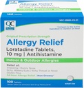 Quality Choice 24 Hour Allergy Medicine, Non-Drowsy Relief for Indoor & Outdoor Allergy, Lorazine 10 mg Antihisztamin, Runny Orr, Itchy & Watery Eyes, 100 Count