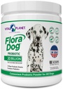 Vital Planet - Flora kutya probiotikus por kiegészítés 20 milliárd tenyésztés és 10 Strains, magas potencia immunrendszer és emésztési támogatás probiotikumok kutyák, 3.92 oz., 111 Nagyi, 30 szerváció
