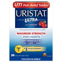 Uristat Ultra UTI fájdalom enyhítő tabletták, gyors vizeletürítési tract fertőzés megkönnyebbülés a vizelési fájdalom, égő, sürgős, maximális erő, áfonya ízesített bevonat, 30 tabletta