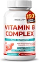 B-vitamin Komplex - Nagy potencia a Thiamin, Riboflavin, Niacin B6 vitamin, folát, B12-vitamin, Energia, Fókusz, Haj, Körömtámogatás - 150 gróf - Készült és tesztelt az USA-ban