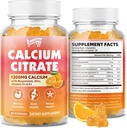 Kalcium Citrate Gumies 1200 mg D3, K2, Magnézium, Cink, Csontpótlás, Izmok és ízületek, Immunitás- és Memóriatámogatás, 60