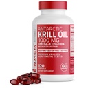 Bronson Antarktisz Krill olaj 1000 mg Omega-3s EPA, DHA, Astaxantin és foszfolipidek 120 Softgels