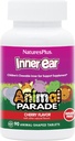 Natings Plus Animal Parade Inner Ear Support Children 's Chewable - Natural Cherry Flavor - 90 Animal- Shaped Tablets - probiotikus kiegészítés - Gluten Free - 45 Servings
