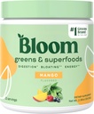 Bloom Nutrition Superfood Greens Powder, Digestic Enzymes w / probiotics & Prebiotics, Gut Health, Bloating Relief for Women, Chlorella, 15 SVG (15 adag 1), Mango)