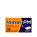 Motrin PM Pain Relief Caplets 200 mg Ibuprofen & 38 mg Difenhidramin Alvási Aid, Éjszakai fájdalom Reliever kisebb Aches & Pains Helps You Fall Alving & Stay Alvás, 20