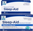 Quality Choice Max Strength Sleep Aid, Nighttime Sleep Aid Difenhydramine HCI 50 mg, Non Habit Forming for Alternational Sleepless, Easy to Swallow Softgels, 32 Count Bottle