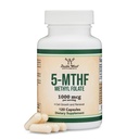 Metilfolát 1000 µg, 120 kapszula (harmadik fél által tesztelt metil folsav kiegészítés) Methylliled folate egy aktívabb formája folsav, mint folsav (Non- GMO, Vegan Safe) által dupla fa