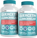 28 - in- 1 Quercetin Bromelain kiegészítéssel - Quercetin 500mg kapszula napi immunvédelmi támogatásra - C-vitaminnal és D-vitaminnal dúsított cinkkel alkotott quercetin felnőttek számára (120 ct, 2. csomag)