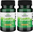Swanson Keratin (Tibeti Gyapjúból) - Természetes kiegészítés az egészséges ízesítők, haj, bőr és körmök népszerűsítése - Segít az egészséges, egészséges kötőszövet - (60 kapszula, 50 mg-os darabonként) (2 csomag)
